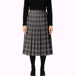ScotsTee Shop Scottish Thompson Society Grey Tartan Pleated Midi Skirt