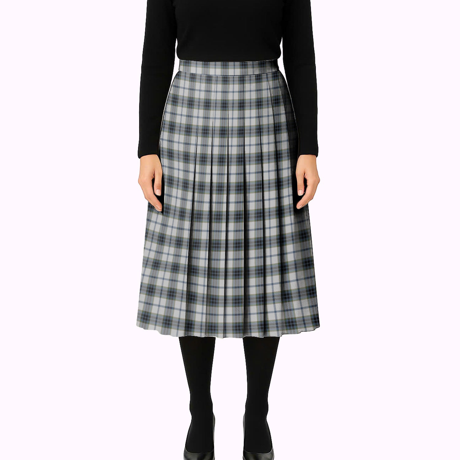 ScotsTee Shop Scottish MacTavish of Dunardry Dress Tartan Pleated Midi Skirt