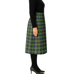 ScotsTee Shop Scottish Reid Green SC Tartan Pleated Midi Skirt