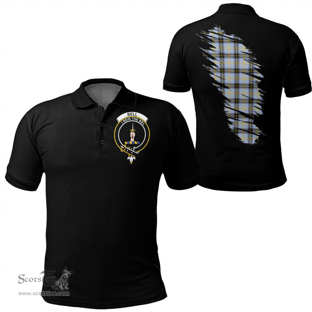 ScotsTee Shop Scottish Bell of the Borders Clan Crest Tartan In Me Scotland In My Bone Soft Cotton Polo Shirts