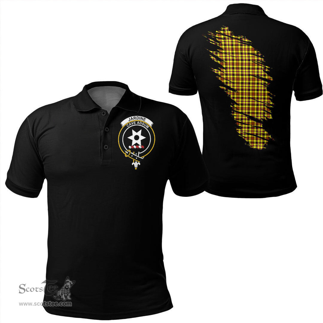 ScotsTee Shop Scottish Jardine Clan Crest Tartan In Me Scotland In My Bone Soft Cotton Polo Shirts