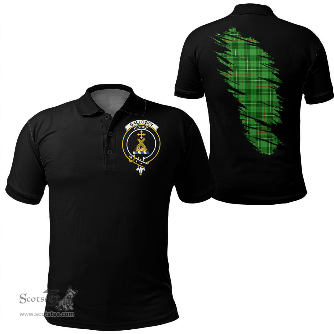 ScotsTee Shop Scottish Galloway District Clan Crest Tartan In Me Scotland In My Bone Soft Cotton Polo Shirts