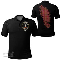 ScotsTee Shop Scottish MacAlister Modern Clan Crest Tartan In Me Scotland In My Bone Soft Cotton Polo Shirts