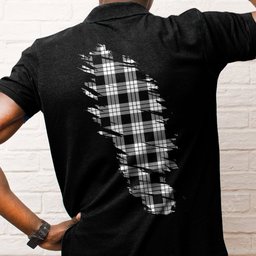 ScotsTee Shop Scottish MacFarlane Black & White Clan Crest Tartan In Me Scotland In My Bone Soft Cotton Polo Shirts