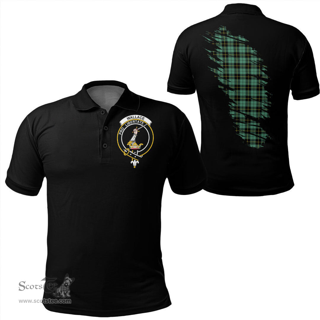 ScotsTee Shop Scottish Wallace Hunting - Green Clan Crest Tartan In Me Scotland In My Bone Soft Cotton Polo Shirts