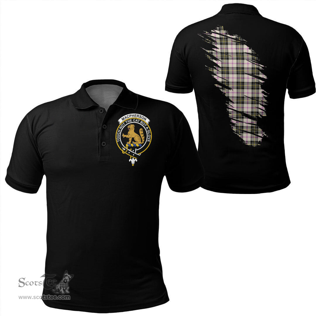 ScotsTee Shop Scottish MacPherson Dress Ancient Clan Crest Tartan In Me Scotland In My Bone Soft Cotton Polo Shirts