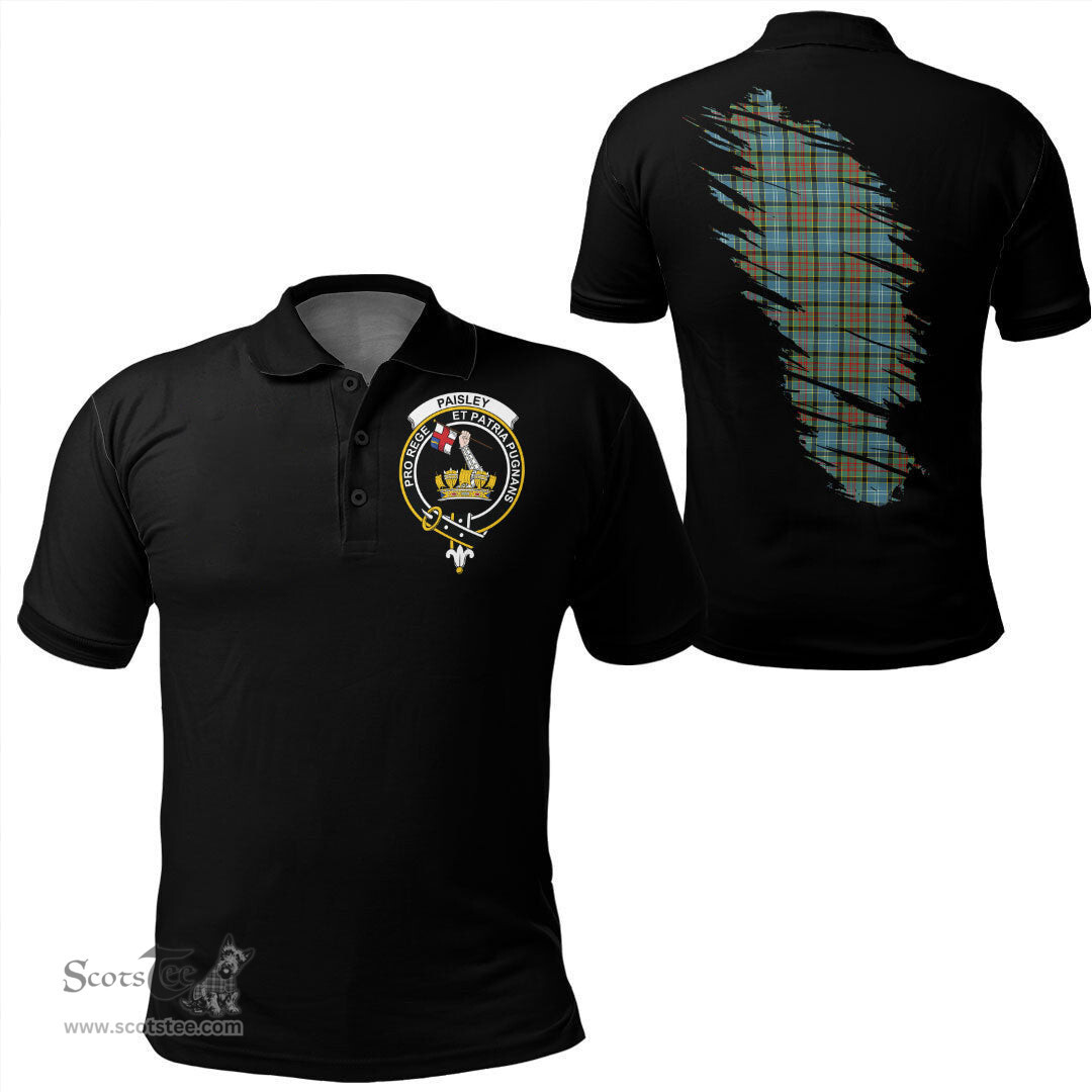 ScotsTee Shop Scottish Paisley District Clan Crest Tartan In Me Scotland In My Bone Soft Cotton Polo Shirts