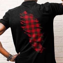 ScotsTee Shop Scottish Wallace Weathered Clan Crest Tartan In Me Scotland In My Bone Soft Cotton Polo Shirts