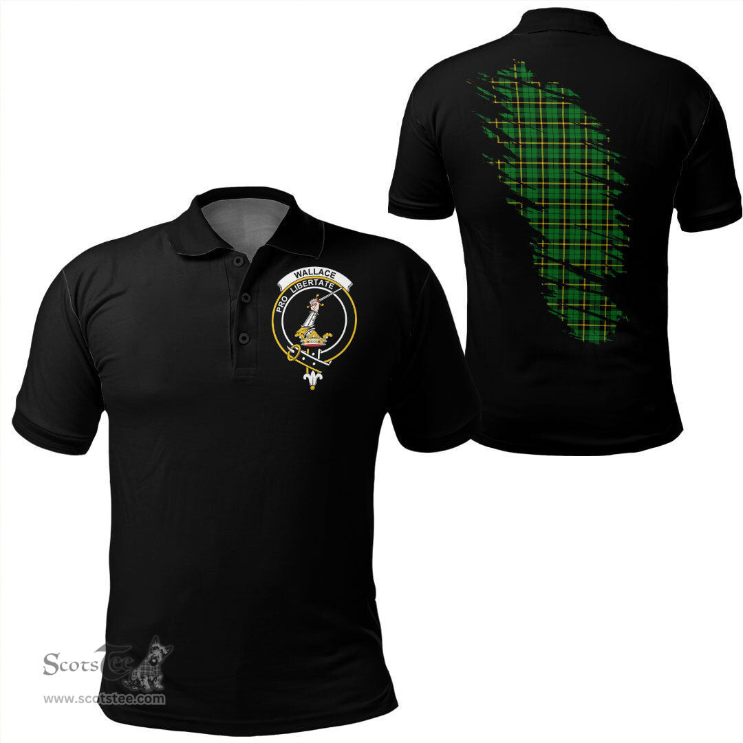 ScotsTee Shop Scottish Wallace Hunting - Red Clan Crest Tartan In Me Scotland In My Bone Soft Cotton Polo Shirts