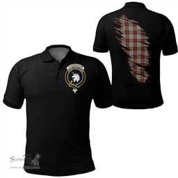 ScotsTee Shop Scottish Cunningham Burgundy Dancers Clan Crest Tartan In Me Scotland In My Bone Soft Cotton Polo Shirts
