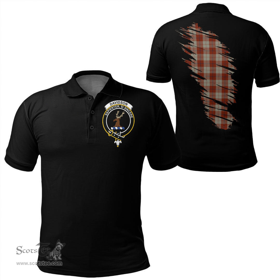 ScotsTee Shop Scottish Davidson Dress Dancers Clan Crest Tartan In Me Scotland In My Bone Soft Cotton Polo Shirts