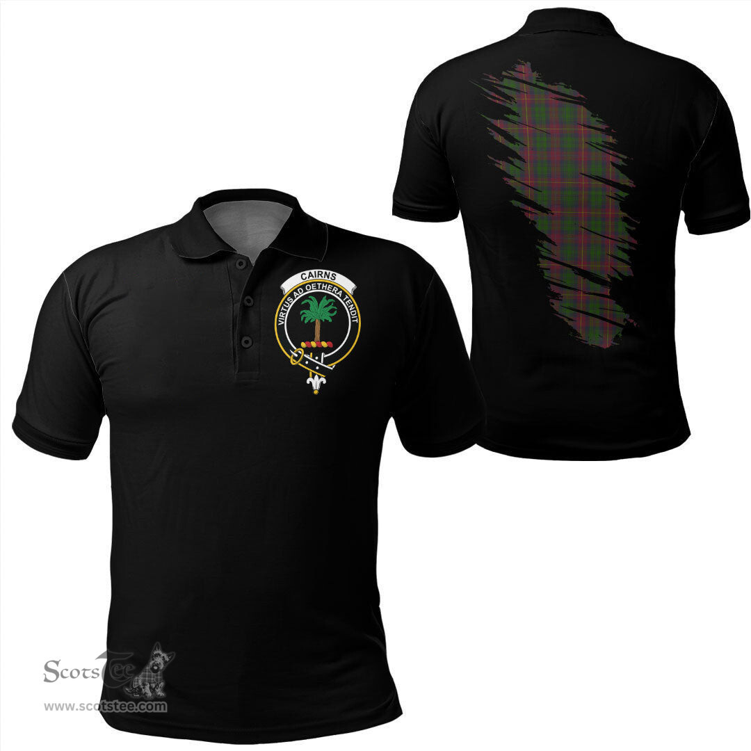 ScotsTee Shop Scottish Cairns Clan Crest Tartan In Me Scotland In My Bone Soft Cotton Polo Shirts