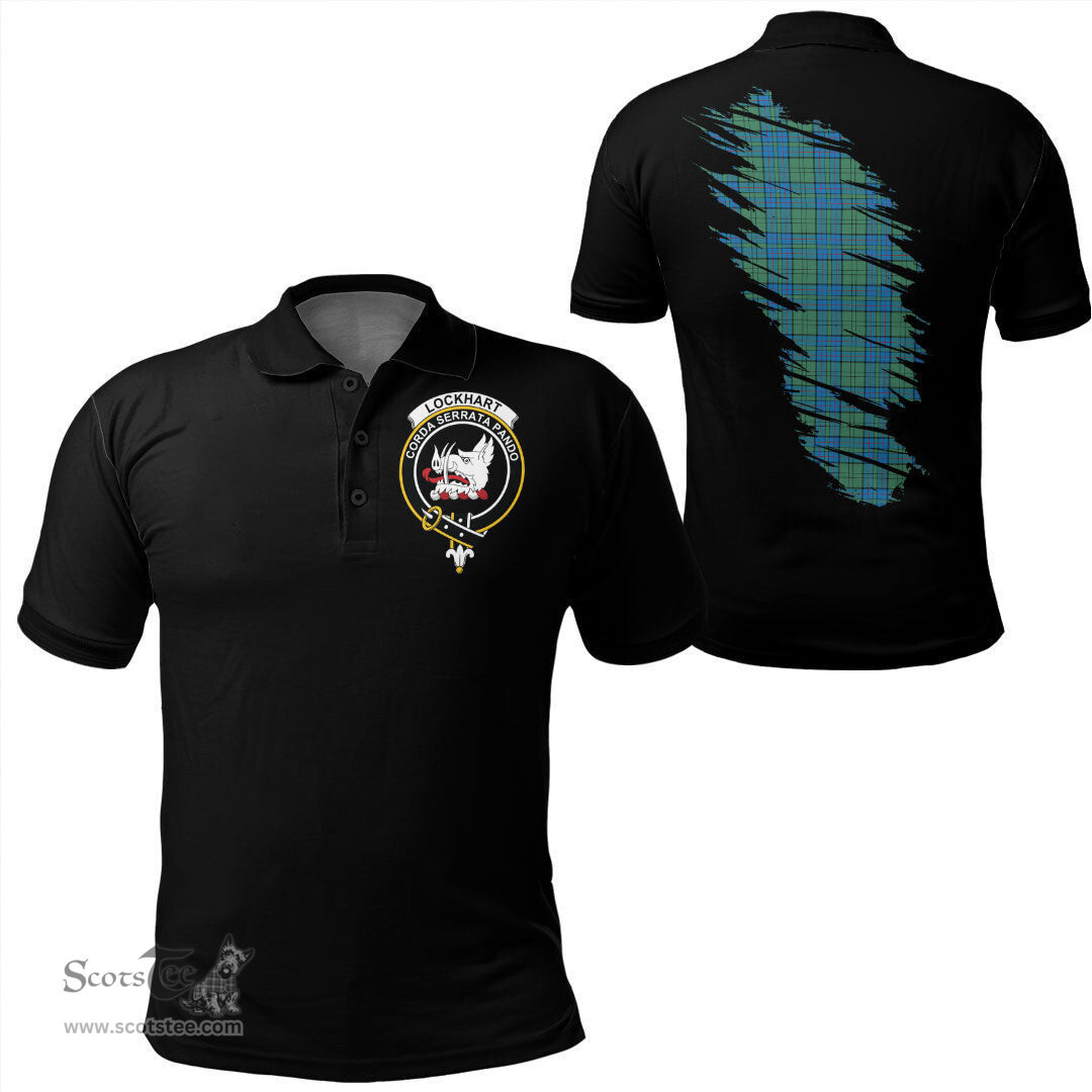 ScotsTee Shop Scottish Lockhart Clan Crest Tartan In Me Scotland In My Bone Soft Cotton Polo Shirts