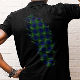 ScotsTee Shop Scottish Johnston Modern Clan Crest Tartan In Me Scotland In My Bone Soft Cotton Polo Shirts