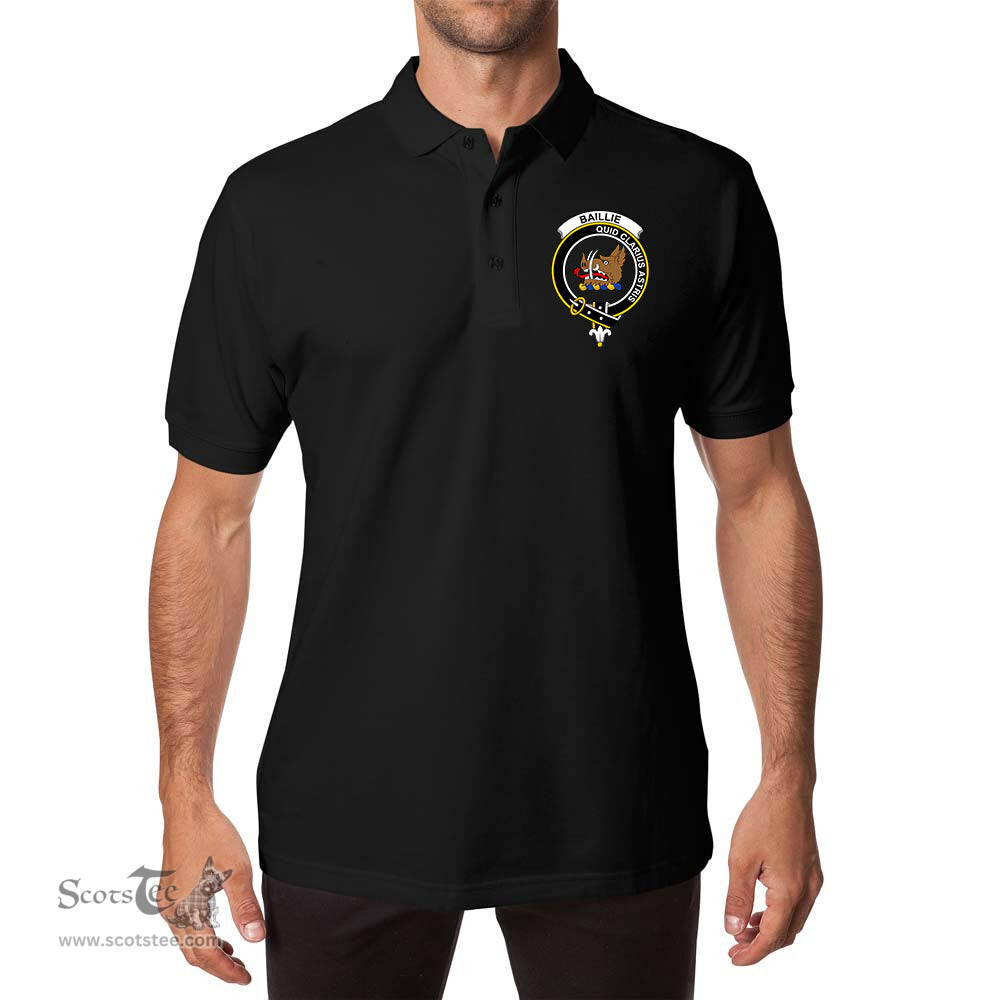 ScotsTee Shop Scottish Baillie Clan Scottish Clans Crest Soft Cotton Polo Shirt