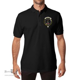 ScotsTee Shop Scottish Langlands Clan Scottish Clans Crest Soft Cotton Polo Shirt