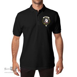 ScotsTee Shop Scottish Hepburn Clan Scottish Clans Crest Soft Cotton Polo Shirt