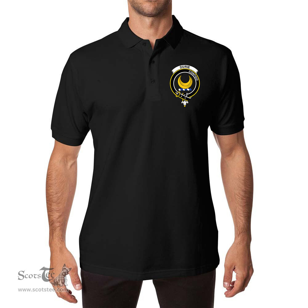 ScotsTee Shop Scottish Durie Clan Scottish Clans Crest Soft Cotton Polo Shirt
