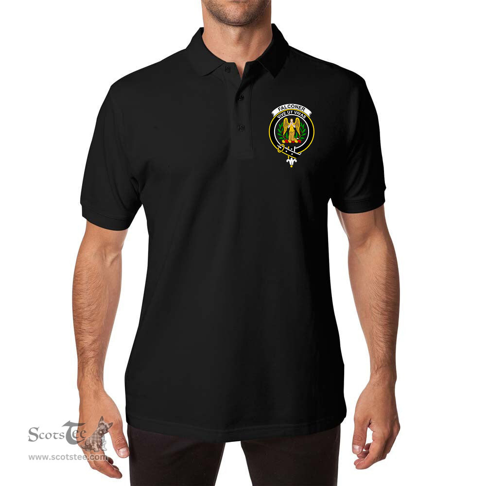 ScotsTee Shop Scottish Falconer Clan Scottish Clans Crest Soft Cotton Polo Shirt