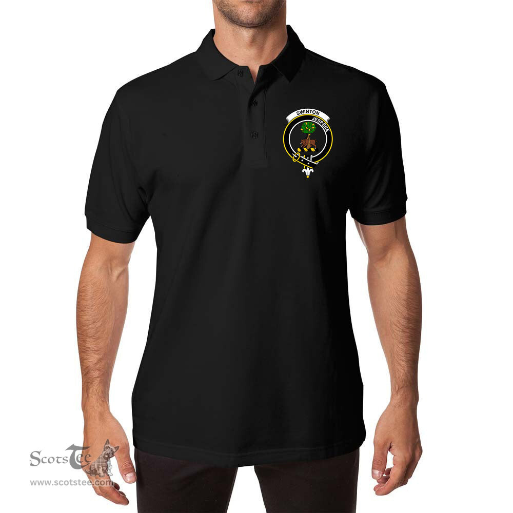 ScotsTee Shop Scottish Swinton Clan Scottish Clans Crest Soft Cotton Polo Shirt