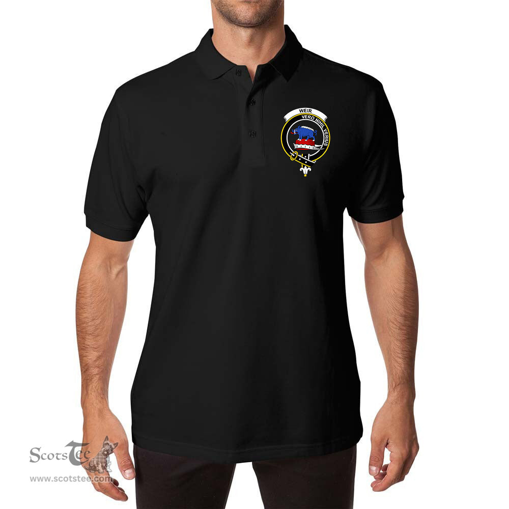 ScotsTee Shop Scottish Weir Clan Scottish Clans Crest Soft Cotton Polo Shirt