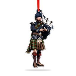 Scottish Hohenzollern Staff Tartan Bagpipe Ornament Christmas Tree Decoration