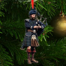 Scottish Liberton Tartan Bagpipe Ornament Christmas Tree Decoration