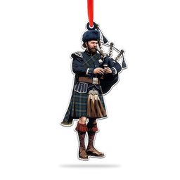 Scottish Liberton Tartan Bagpipe Ornament Christmas Tree Decoration