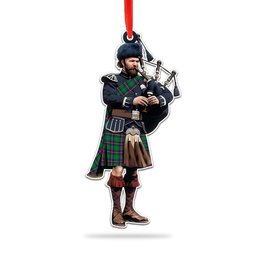 Scottish Young Modern SC Tartan Bagpipe Ornament Christmas Tree Decoration