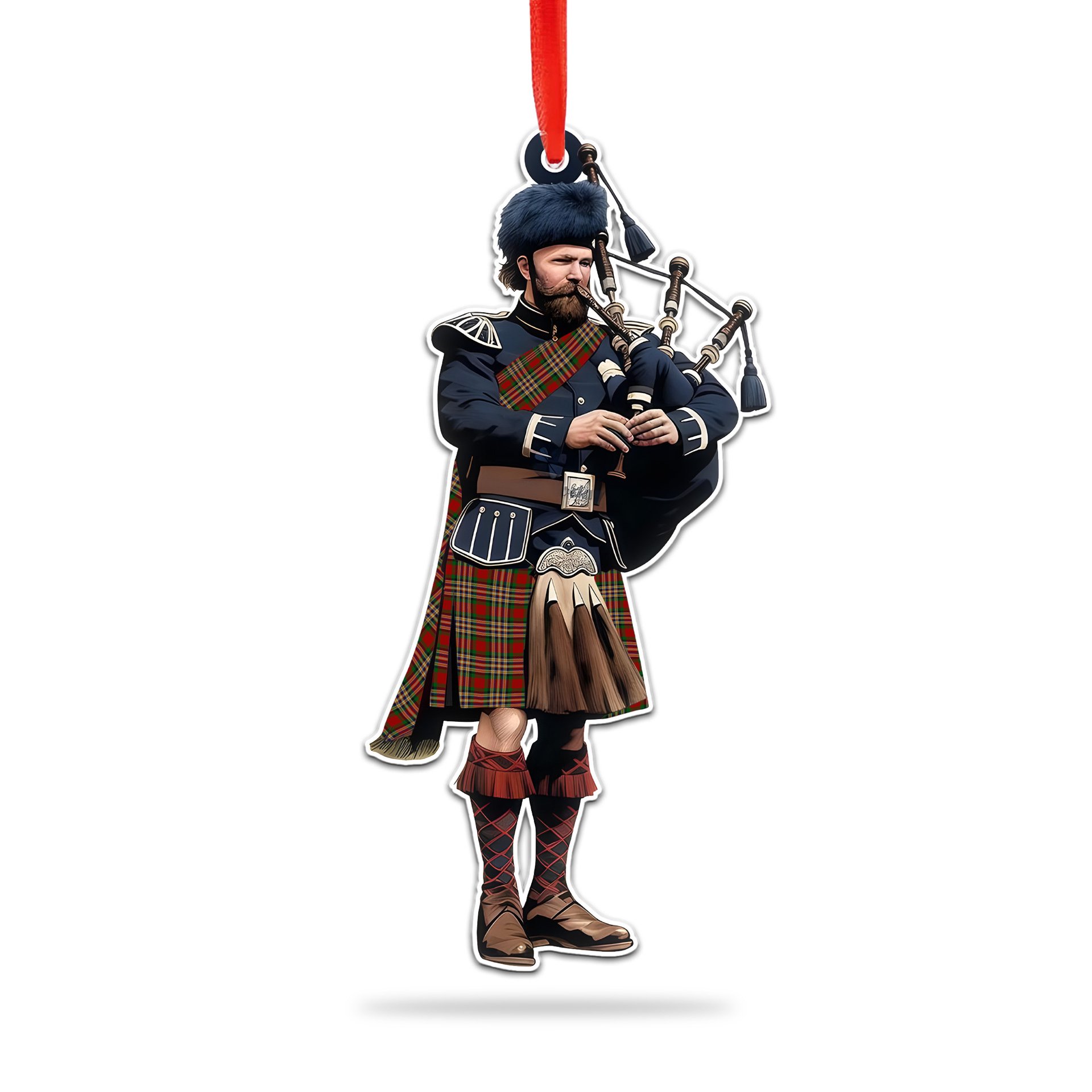 Scottish MakGill Tartan Bagpipe Ornament Christmas Tree Decoration