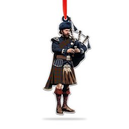 Scottish Ross Wilsons Tartan Bagpipe Ornament Christmas Tree Decoration
