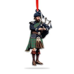 Scottish Ralston USA Ancient Tartan Bagpipe Ornament Christmas Tree Decoration