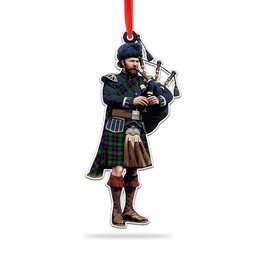 Scottish Martin Hunting Tartan Bagpipe Ornament Christmas Tree Decoration