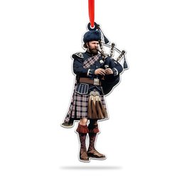 Scottish Merrilees Dress Dance Tartan Bagpipe Ornament Christmas Tree Decoration