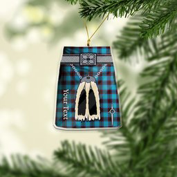 Scottish Hume Ancient Tartan Highland Kilt Sporran Christmas Ornament - Fun Scottish Gift