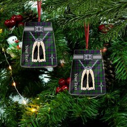 Scottish Gary or Garry Tartan Highland Kilt Sporran Christmas Ornament - Fun Scottish Gift