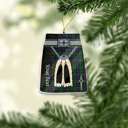 Scottish Gary or Garry Tartan Highland Kilt Sporran Christmas Ornament - Fun Scottish Gift