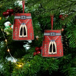 Scottish Ross Modern Tartan Highland Kilt Sporran Christmas Ornament - Fun Scottish Gift
