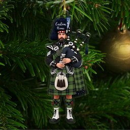 Scottish Lorne Marquis of Tartan Bagpipe Personalized Christmas Ornament