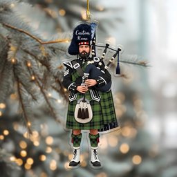 Scottish Lorne Marquis of Tartan Bagpipe Personalized Christmas Ornament