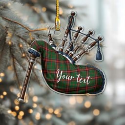 Scottish King George VI Tartan Highland Bagpipe Instrument Ornament