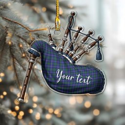 Scottish Isle of Harris Tartan Highland Bagpipe Instrument Ornament