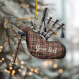 Scottish Jacobite Dress 1 Tartan Highland Bagpipe Instrument Ornament