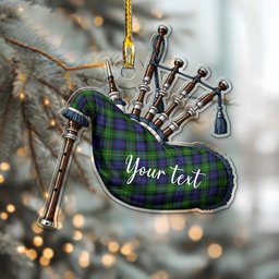 Scottish Gordon Clan Tartan Highland Bagpipe Instrument Ornament