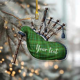 Scottish Foster Hunting Tartan Highland Bagpipe Instrument Ornament