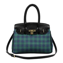 Scottish Barclay Hunting Modern Tartan Lock Tote Handbag Women's Purse