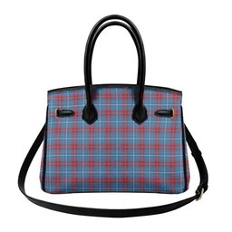 Scottish Frame Tartan Lock Tote Handbag Women's Purse