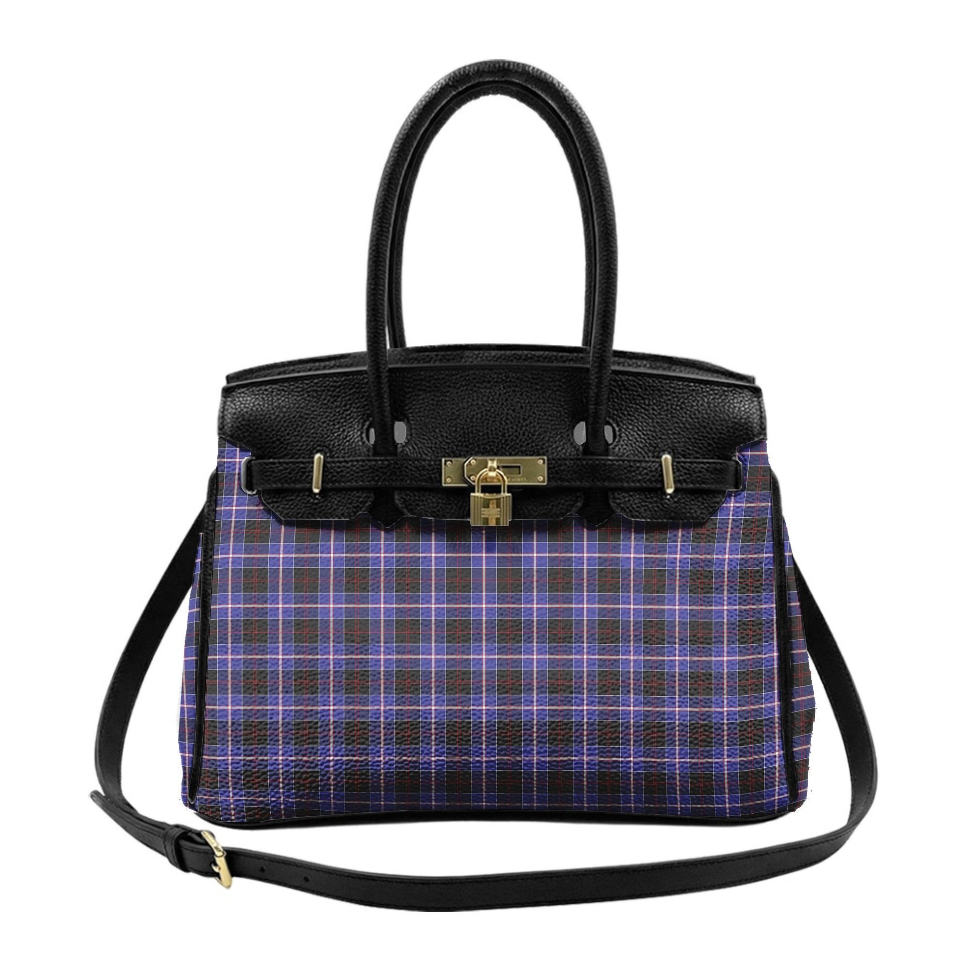Scottish Dunlop Modern Tartan Lock Tote Handbag Women's Purse