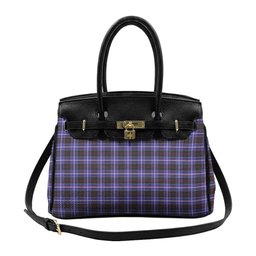 Scottish Dunlop Modern Tartan Lock Tote Handbag Women's Purse