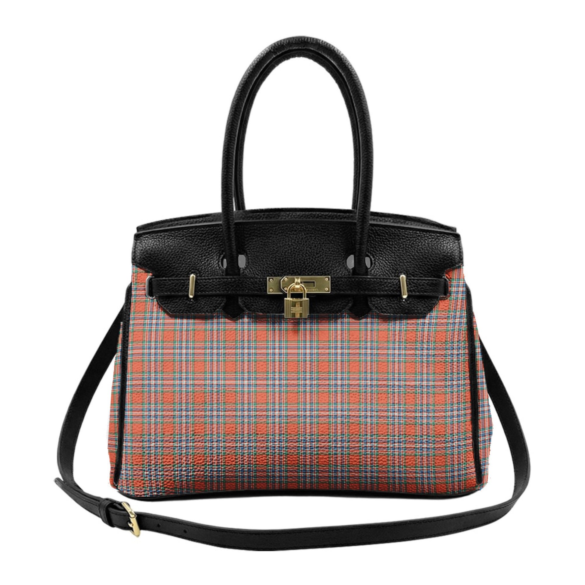 Scottish MacFarlane Ancient Tartan Lock Tote Handbag Women's Purse